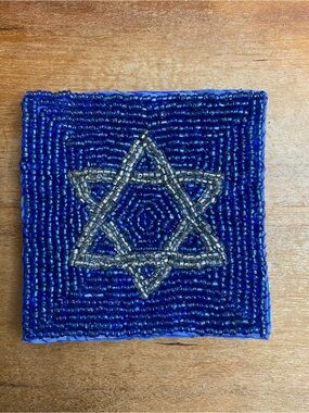 RLK by Leila Hand-Beaded Star of David coasters preowned